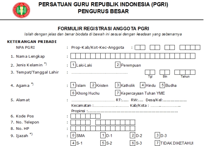 Pendaftaran PGRI Kab. Luwu Timur - Persatuan Guru Republik Indonesia Cabang Kab. Luwu Timur